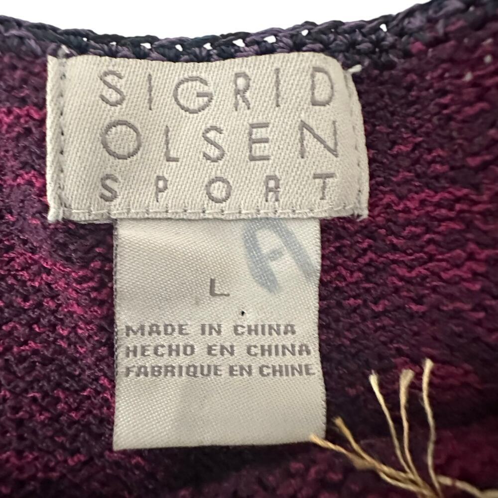 Vintage Sigrid Olsen Sport Silk Blend Patchwork Sweater (L) - Picture 9 of 11